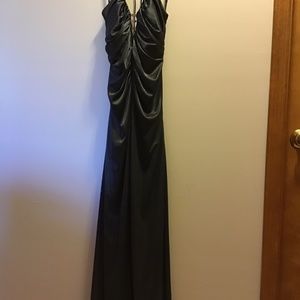 Ankle length dress , color is very dark grey with sparkles, size 5/6, Morgan&Co.